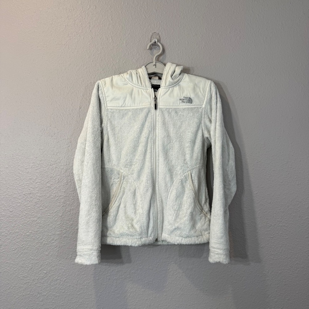 The North Face Women's Size S White Fuzzy Hooded Full Zip Osito ARHB Jacket